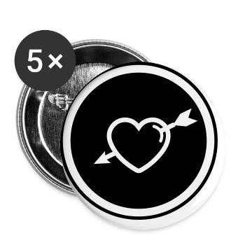 Herz symbol pfeil - Buttons groß 56 mm (5er Pack) - Weiß - Vorne