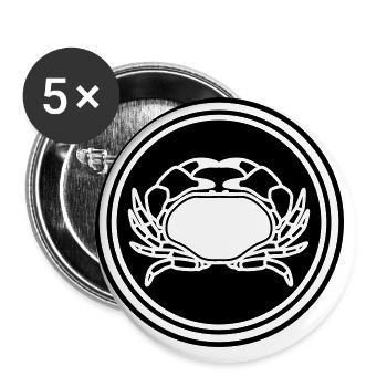 Krebs tier - Buttons groß 56 mm (5er Pack) - Weiß - Vorne