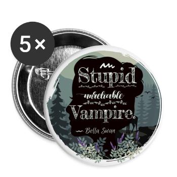 Bella Swan quote about Edward, book quote Silhouette - Buttons large 2.2''/56 mm (5-pack) - white - Front