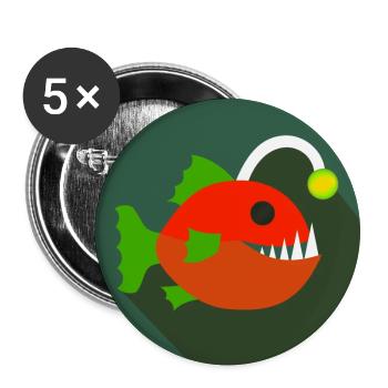 Lantern fish deep sea fish frogfish motif - Buttons large 2.2''/56 mm (5-pack) - white - Front