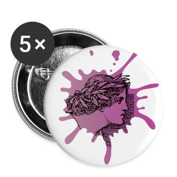 Göttin griechische Kunst, Lila Farbe, Mythologie - Buttons groß 56 mm (5er Pack) - Weiß - Vorne