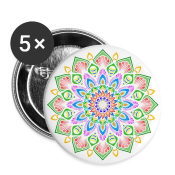 Manu Mandala 2 - Buttons groß 56 mm (5er Pack) - Weiß - Vorne