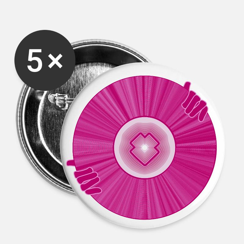 SCHEIBE - Buttons groß 56 mm (5er Pack) - Weiß