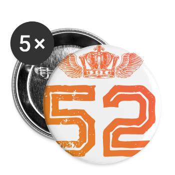 52 Couronne numérique - Lot de 5 grands badges (56 mm) - blanc - Devant