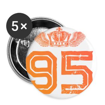 95 Couronne numérique - Lot de 5 grands badges (56 mm) - blanc - Devant