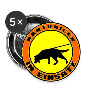 Mantrailing Malinois/Schäferhund rund - Buttons groß 56 mm (5er Pack) - Weiß - Vorne
