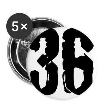 36 Number jersey - Buttons large 2.2''/56 mm (5-pack) - white - Front