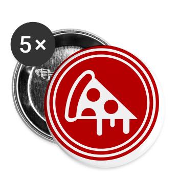 Silhouette de l’icône de la pizza - Lot de 5 grands badges (56 mm) - blanc - Devant