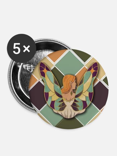 Waldfee - Buttons groß 56 mm (5er Pack) - Weiß