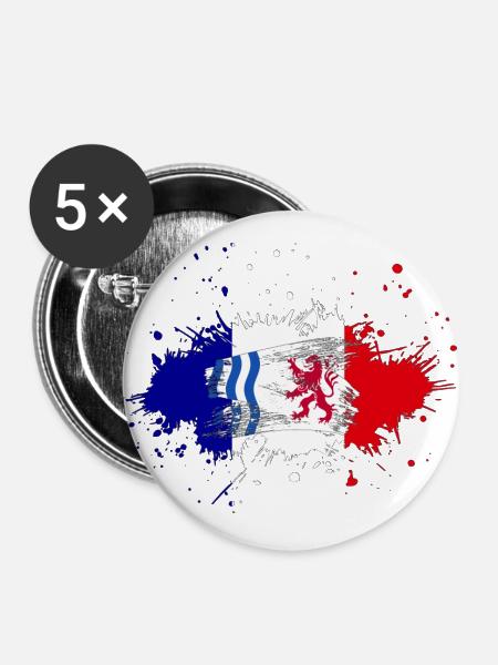 Splash Nouvelle Aquitaine - Buttons groß 56 mm (5er Pack) - Weiß