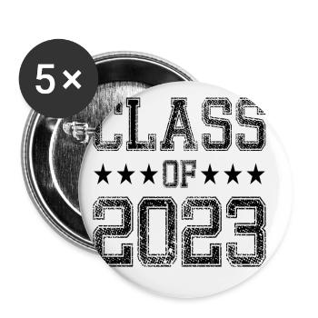 Klasse von 2023 Class of 2023 Schulabschluss - Buttons groß 56 mm (5er Pack) - Weiß - Vorne