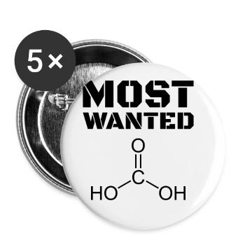 Most Wanted Carbonic Acid H2CO3 Funny Saying - Buttons large 2.2''/56 mm (5-pack) - white - Front