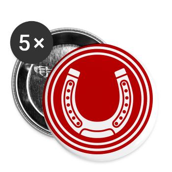 Hufeisen Symbol - Buttons groß 56 mm (5er Pack) - Weiß - Vorne