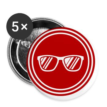 Sonnenbrille Symbol - Buttons groß 56 mm (5er Pack) - Weiß - Vorne