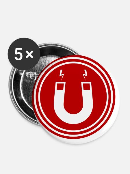 Hufeisen magnet - Buttons groß 56 mm (5er Pack) - Weiß