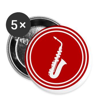 Symbole de trompette - Lot de 5 grands badges (56 mm) - blanc - Devant