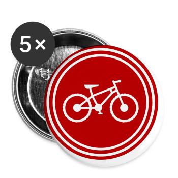 Fahrrad Symbol - Buttons groß 56 mm (5er Pack) - Weiß - Vorne