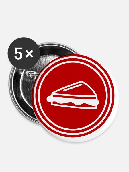 Sandwich symbol - Buttons groß 56 mm (5er Pack) - Weiß