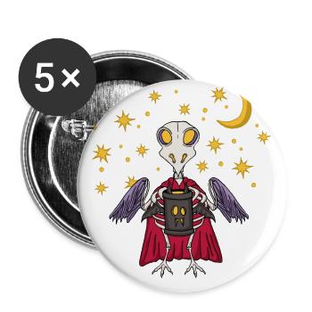 Saint Martin skeleton chicks with lantern at night - Buttons large 2.2''/56 mm (5-pack) - white - Front