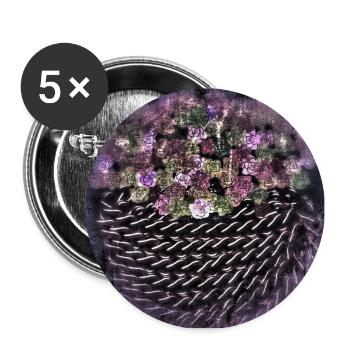 Rose - Lot de 5 grands badges (56 mm) - blanc - Devant