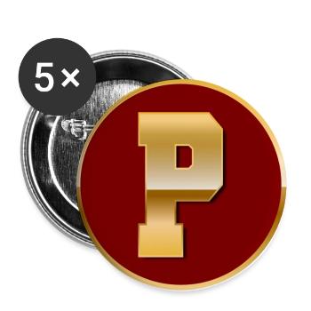 Lettre P - Lot de 5 grands badges (56 mm) - blanc - Devant