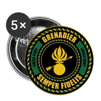 Grenadier - Lot de 5 grands badges (56 mm) - blanc - Devant