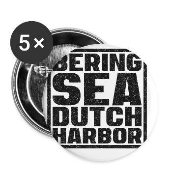 Bering Sea Dutch Harbor Alaska USA - Buttons large 2.2''/56 mm (5-pack) - white - Front