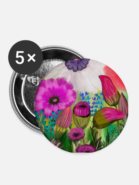 Schraffierung - Buttons groß 56 mm (5er Pack) - Weiß