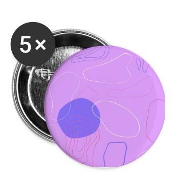 Abstract Pattern Topography purple - Lot de 5 grands badges (56 mm) - blanc - Devant