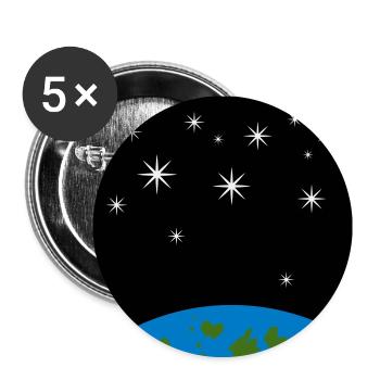 Earth and Stars - Buttons large 2.2''/56 mm (5-pack) - white - Front