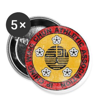 Wing Chun Tsun Logo Vintage Ip Man Arts Martiaux - Lot de 5 grands badges (56 mm) - blanc - Devant