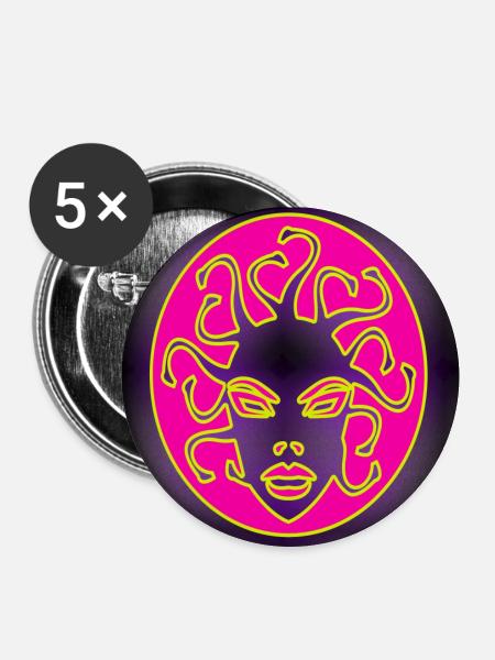 Mary Jane - Kunst-Frau - Buttons groß 56 mm (5er Pack) - Weiß