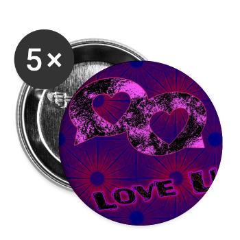 Ich liebe dich - Buttons groß 56 mm (5er Pack) - Weiß - Vorne