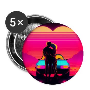 Zusammen für immer - Buttons groß 56 mm (5er Pack) - Weiß - Vorne