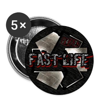 Fast Life [24/7] Schnelles Leben - Abbild - 2023 - Buttons groß 56 mm (5er Pack) - Weiß - Vorne