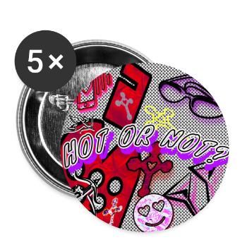 Hot or Not? - Image - 2023 - Buttons large 2.2''/56 mm (5-pack) - white - Front