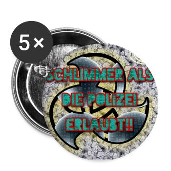Schlimmer als...!! - Abbild - 2023 - Buttons groß 56 mm (5er Pack) - Weiß - Vorne