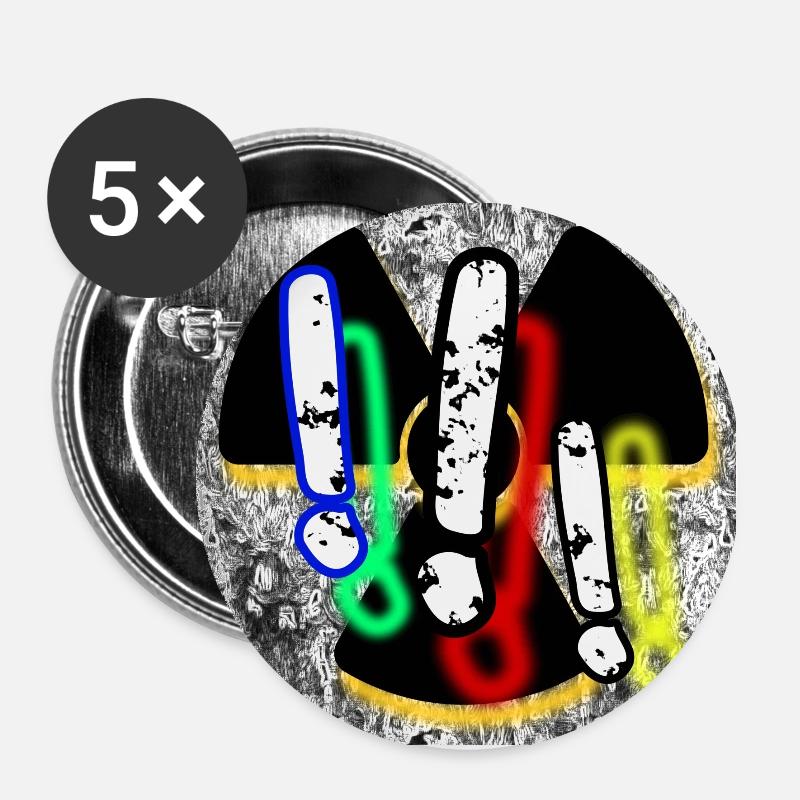 Three Exclamation Marks (3 !!!) - Image - 2023 - Buttons large 2.2''/56 mm (5-pack) - white