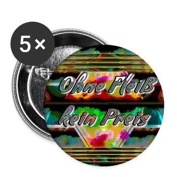 Ohne Fleiß kein Preis - Abbild - 2023 - Buttons groß 56 mm (5er Pack) - Weiß - Vorne