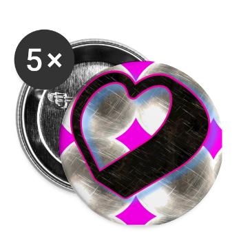 In Love (Heart) - Image 2023 - Buttons large 2.2''/56 mm (5-pack) - white - Front
