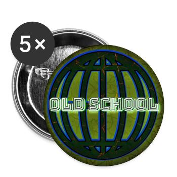 OLD SCHOOL (Alte Schule) - Abbild - 2023 - Buttons groß 56 mm (5er Pack) - Weiß - Vorne