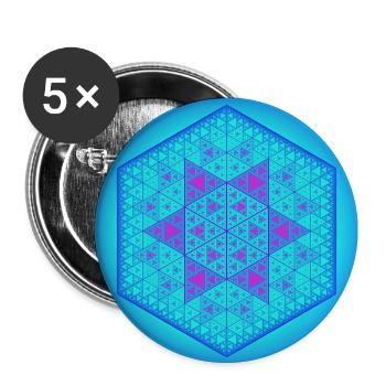 Neon Sierpinski Star - Buttons large 2.2''/56 mm (5-pack) - white - Front