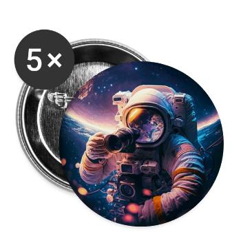 Astronaut photographs gift - Buttons large 2.2''/56 mm (5-pack) - white - Front