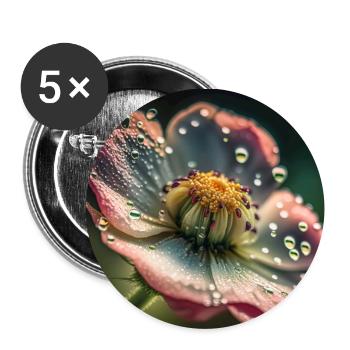 Beautiful flowering after summer rain - Buttons large 2.2''/56 mm (5-pack) - white - Front
