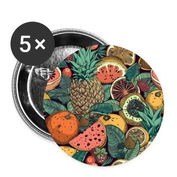 Muster Exotische Ananas Pattern Tropische Früchte - Buttons groß 56 mm (5er Pack) - Weiß - Vorne