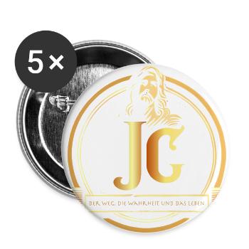 Jesus Christus von Nazareth Glaube Bibel Jesus - Buttons groß 56 mm (5er Pack) - Weiß - Vorne