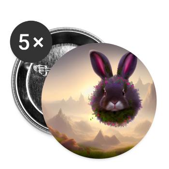 Osterhase_02 - Buttons large 2.2''/56 mm (5-pack) - white - Front
