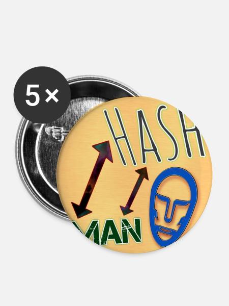 HASH MAN - Club WoW - Buttons groß 56 mm (5er Pack) - Weiß
