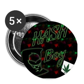Hash Boy - Club WoW - Buttons large 2.2''/56 mm (5-pack) - white - Front
