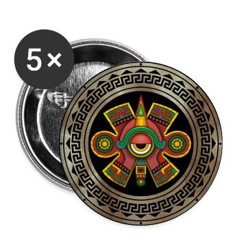 Aztec God Ollin ancient symbol - Buttons large 2.2''/56 mm (5-pack) - white - Front